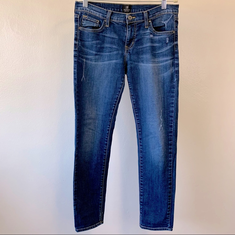 Just Black Jeans Distressed Skinny Jeans Medium Wash Blue Denim Size 27